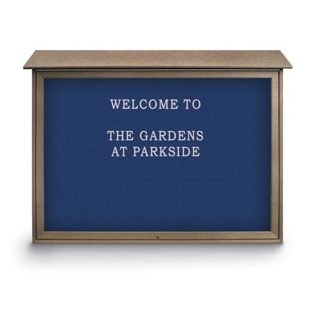 United Visual Products Indoor Enclosed Combo Board, 42"x32", White Frame/Blue & Blue Spruce UVCB4232W-BLUE-BLSPRU
